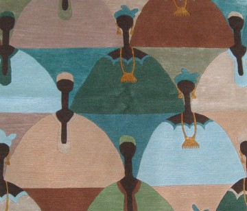 Hand knotted wool & silk